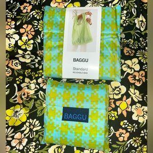 BAGGU Mint Green Pixel Wingham Standard Reusable Bag Bundle Set NWT NWOT